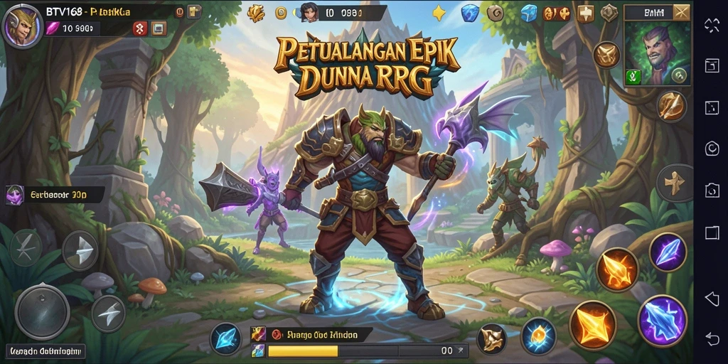 Tampilan screenshot BTV168 menampilkan aksi seru dalam pertarungan RPG.