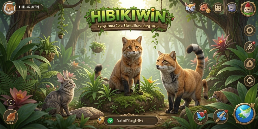 Tangkapan layar HIBIKIWIN menunjukkan peternakan yang indah dan rimbun.