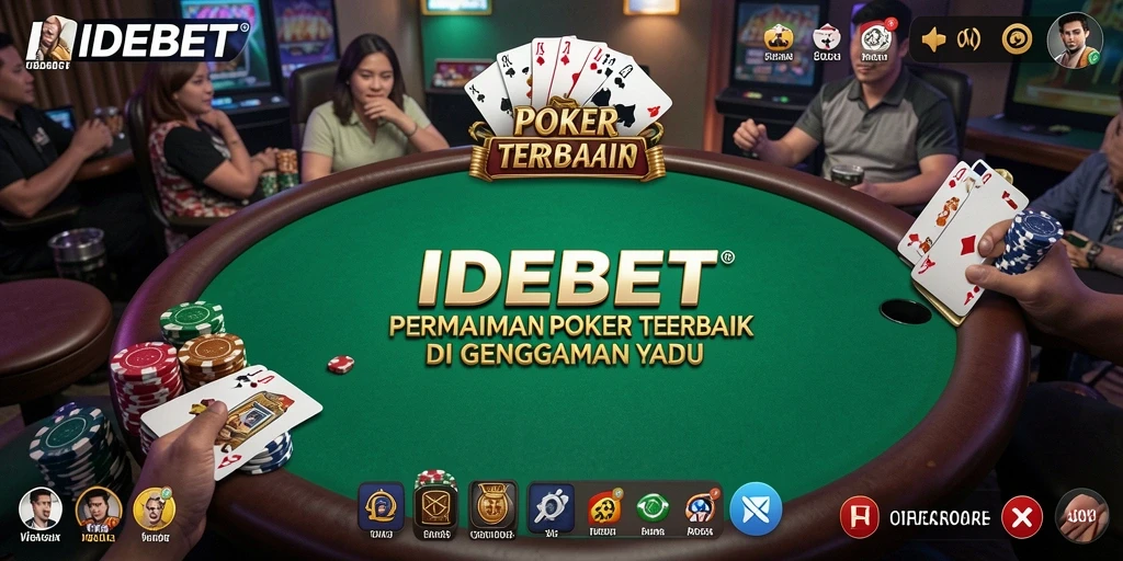 Tampilan gameplay seru dari IDEBET dalam permainan Poker.