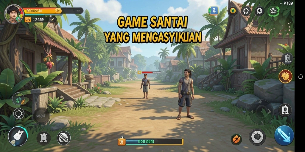 Tampilan gameplay PT89 yang ceria dan interaktif.