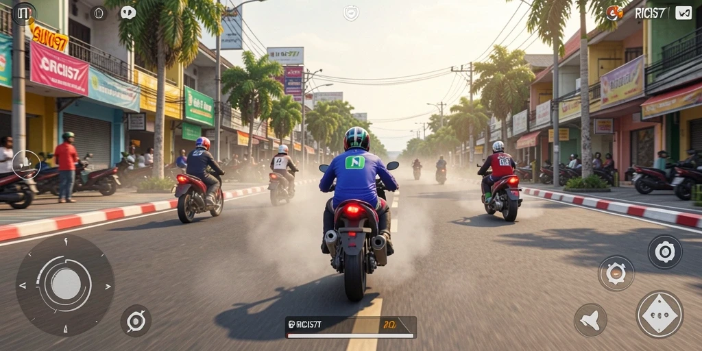 Gameplay seru balapan motor di RICIS77 yang menantang.