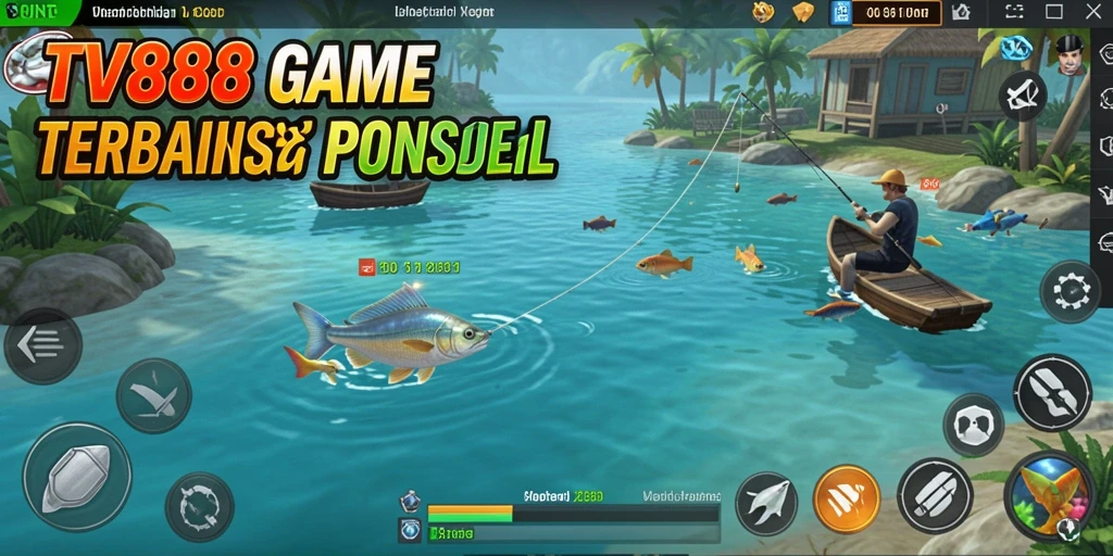Tampilan gameplay TV888 dengan aksi memancing seru dan menantang.