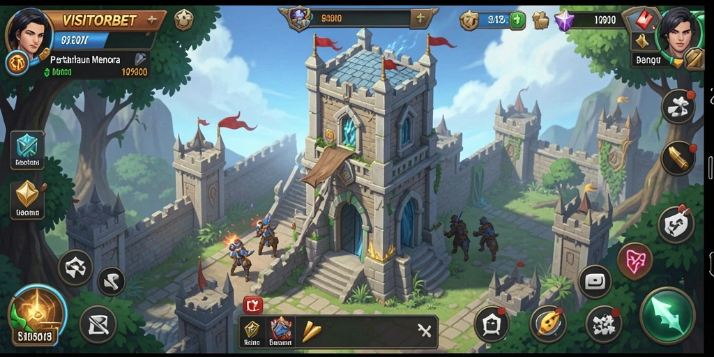 Gameplay seru di VISITORBET, pertahanan menara yang menegangkan.